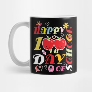 happy 100 Days Of school groovy 100th day school Teacher Kid Mug